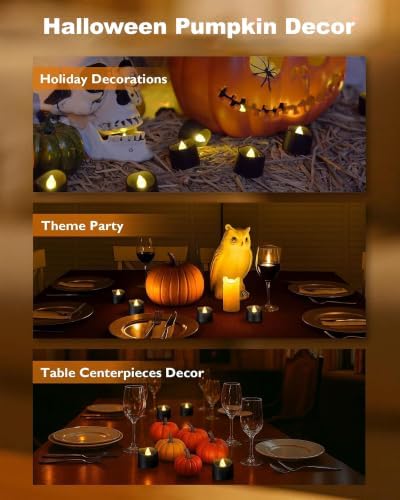 Homemory 24-Pack Black Flameless Battery Tea Light Candles, 200+ Hours - Image 6