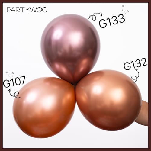 PartyWoo Copper Bronze Balloons 50pcs Metallic Brown Color 12 Inch - Image 4