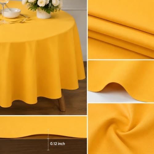 12 Pcs Fall Round Plastic Tablecloth, Yellow Orange Green Coffee - Image 7