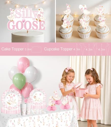 Xynic 205pcs Silly Goose Birthday Decorations Tableware Set, for 25 Guests - Image 6