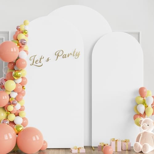 Wokceer Arch Backdrop Cover 8FT,7.2FT,6.6FT White Arch Covers Stretchy - Image 3