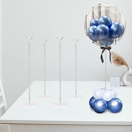 TekXYZ 23.6" Clear Acrylic Balloon Stand for Table Centerpiece, 4 Pack by TekXYZ