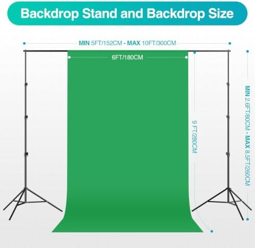 EMART Photography Lighting Kit with 8.5x10Ft Backdrop Stand,6x9FT Backdrops - Image 2