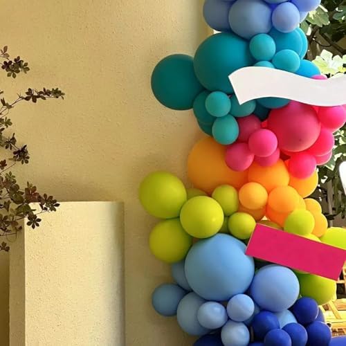 Voircoloria 66pcs Assorted Color Rainbow Latex Party Balloons, 12inch - Image 3