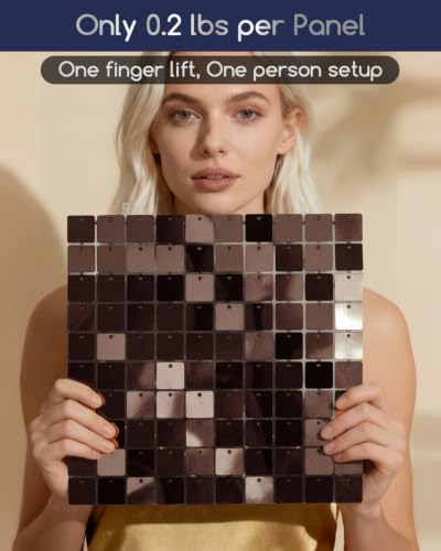 COKAOBE LiteGrid Series Shimmer Wall Backdrop - 24Pcs Dark Brown - Image 3