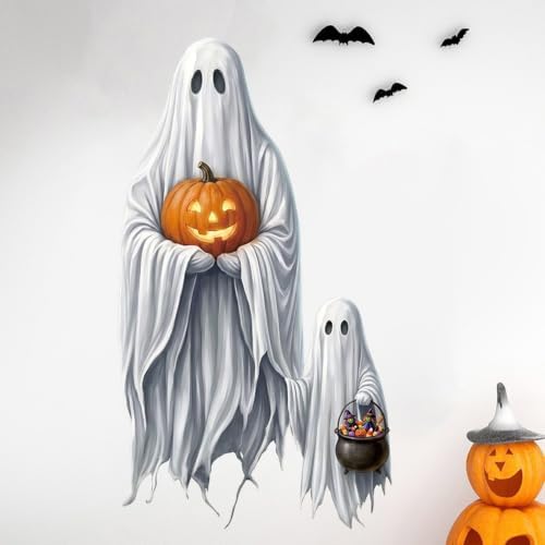 Halloween Window Clings Decorations Ghost Pumpkin Window Stickers Static Spooky Glass Window Sticker Decals for Home Office Classroom Party Haunted House Seasonal Decor 1 Sheet - Image 5