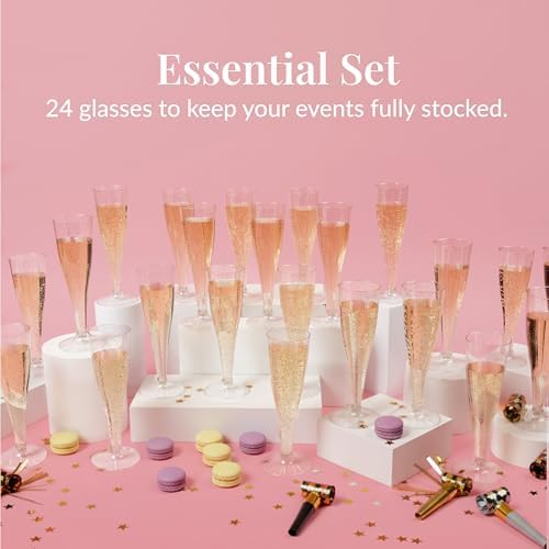 Prestee Disposable Champagne Flutes, 4.5 oz Plastic Champagne Glasses - Image 4
