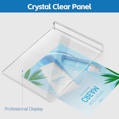 Dynta 8 Pack Acrylic Sign Holder 8.5 x 11, Clear Display Stand with Stable Base, Double Sided Table Sign Holder for Menus, Flyers, Office & Business Countertop Use - Image 3