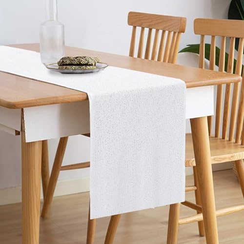 10 Packs 12 x 72 inches White Sequin Table Runner - Image 2