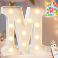 Pooqla LED Light Up Letters, Warm White and Colorful Lighted Marquee Letters with Remote, Lighted Letter for Party Birthday Decorations, Gift for Girls Boys Night Light, Wedding Home Decor, Letter M by Pooqla
