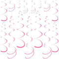 Pink Ceiling Swirl Foil Decorations Hanging Plastic Streamer Themed Swirl Party for Valentine's Carnival Celebration, Pack of 28 by Yymobt