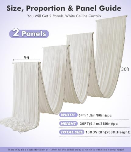 10ftx30ft Beige Ceiling Drapes for Wedding Parties - Image 5