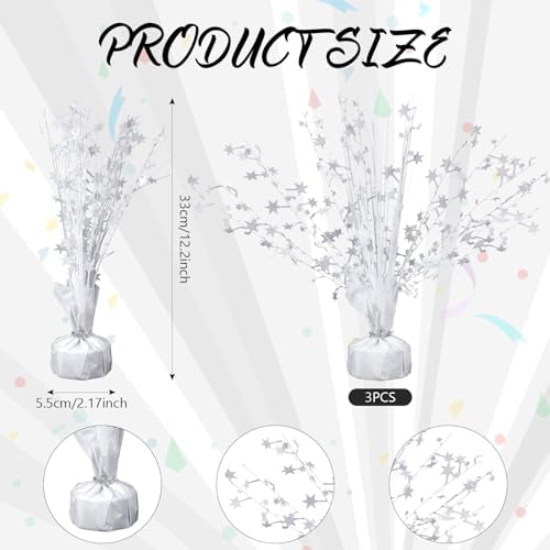 Crowye 6 Pcs White Metallic Foil Spray Centerpieces Wedding Table Decor - Image 2
