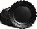 40 Pcs Black Scalloped Paper Plates 7Inch by VEIZEDD