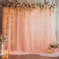 10ft x 10ft Peach Backdrop Curtain Panels with Lights String for Parties, Sheer Tulle Wedding Photo Backdrops Drapes for Baby Shower Birthday Party Decorations Background for Photography by Shillance