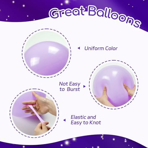 60pcs 12inch Purple and Gold Balloons with Metallic Gold Confetti Balloons - Image 3