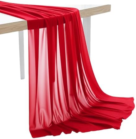 20 Yard Chiffon Fabrics, 44" Wide, Lightweight, Sheer – Red by MDS