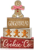Moucuny 4 Pcs Gingerbread Christmas Table Decor, Gingerbread Man Wood Sign by Moucuny
