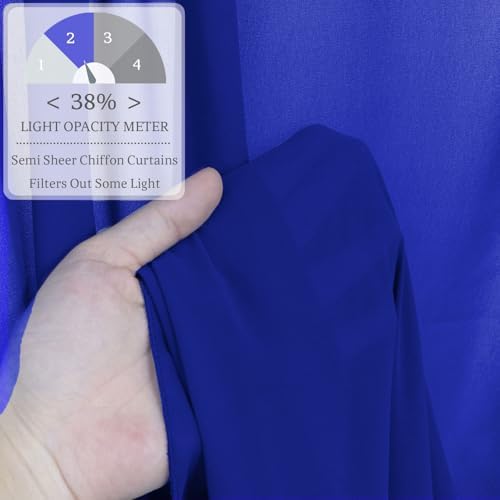 Silver Wedding Ceiling Drapes Hanging Kit Blue Ceiling Drapes 6 Panels 5x10ft with 12 Inch Ceiling Draping Hoop Ceiling Draping Fabric Sheer Ceiling Drapes for Wedding Ceremony Party Decor - Image 4