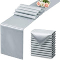 Silver Satin Table Runner, 12x108 Inches, 2 Pack by VCUSUELER