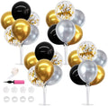 TONIFUL 4 Set Black Gold Silver Balloon Stand Balloon Centerpiece for Table by TONIFUL