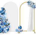 HEMMOTOP Metal Arch Backdrop Stand and Cover Set, White, 7.2 ft by Hemmotop