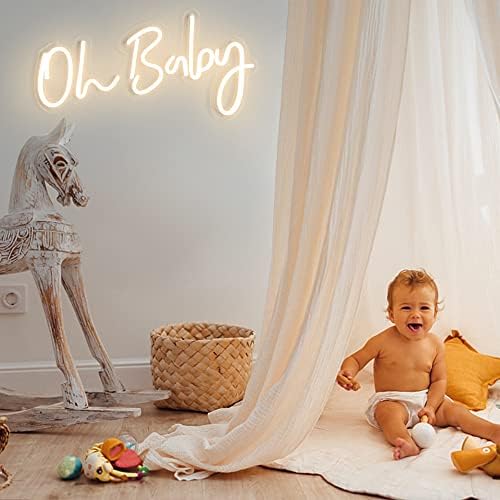 DIVATLA Oh Baby Sign for Backdrop - Oh Baby Neon Sign Shower Decorations, Gender Reveal, Led Sign for Backdrop & Wall Decor, Photo Prop, Gif for New Parents, Warm White - Image 6