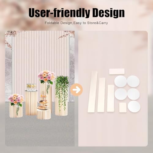 20-100cm 5 Cardboard Vase Pillars, for Party Tables Decor - Image 4