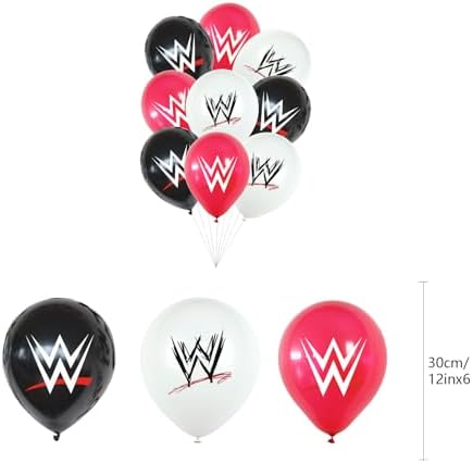 Wrestling Birthday Decorations, Wrestling Party Supply include Happy Birthday Banner, Cake Topper, Cupcake Toppers, Balloons for Kids Adults Party Decorations (Black) - Image 4