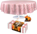 Grandipity Plastic Table Cloth Disposable 12 Pack 84" Round Gingham by Grandipity
