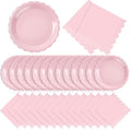 120Pcs Pink Paper Plates and Napkins Party Supplies Bulk 7In Plate by Tiangrid