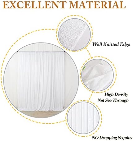 ShinyBeauty 8x8FT Sparkling Sequin Photography Backdrop - Premium Shimmering White Background for Wedding, Birthday Party Backdrop, Studio Decor - Image 3
