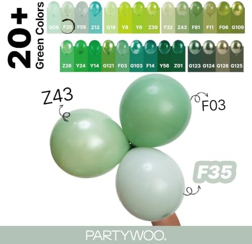 PartyWoo Dusty Green Balloons 50pcs Sage Olive Eucalyptus Green Boho Color - Image 4