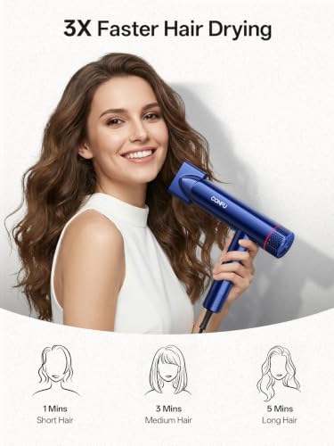 Travel Hair Dryer CONFU Ionic Blow Dryer with Diffuser for Curly Hair - Image 4