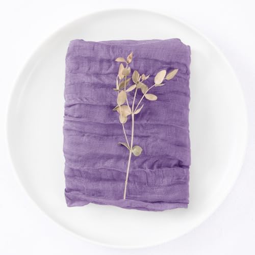 DeZerlor Purple Washable Cheesecloth Napkins Set of 20 for Wedding Party - Image 5