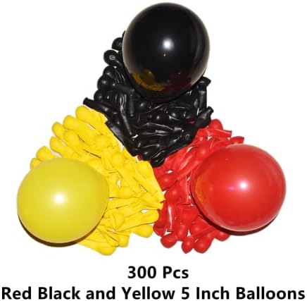 300 Pack Red Black and Yellow Balloons - 5 Inch Mini Red Black Yellow Latex Small Balloons - 100 of Each Colors for Party Balloons Arch Wreath Assorted Colors Decorations - Image 2