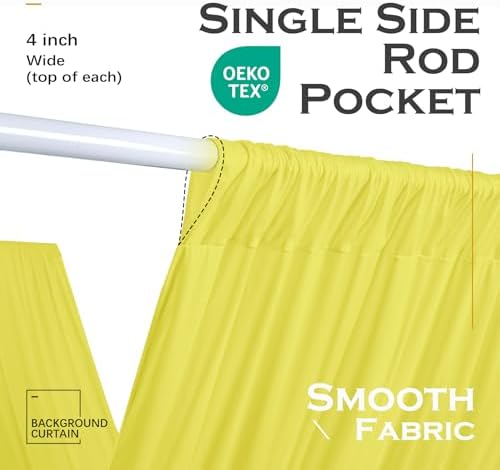 4 Panels 5ft(W) x 20ft(L) Yellow Ceiling Drapes for Wedding Parties - Image 6