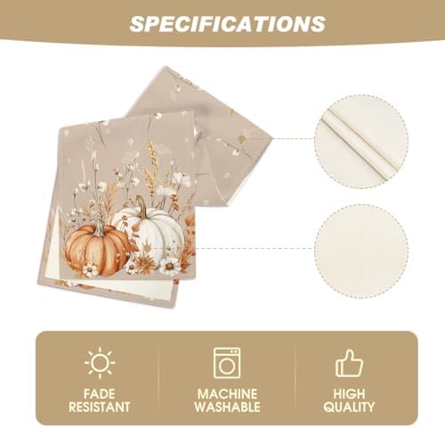 Artoid Mode 210 GSM Fall Table Runner Home Party Decor 13x72 Inch - Image 5