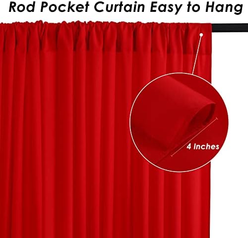 Red Backdrop Curtains 10ftx10ft Christmas Polyester Photo Drapes - Image 5