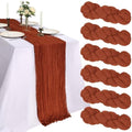 6 Pack 10Ft Terracotta Cheesecloth Table Runner 23 x 120 Inch by CKIKU
