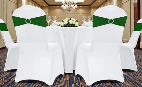 MDS Pack of 100 Spandex Chair Sashes for Wedding Party & Event – Green - Image 6