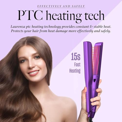 2-Inch Wide Flat Iron Hair Straightener and Curler with 20M Anions - Image 6