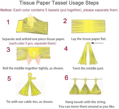 ZOOYOO Shiny Tassel Garland Tissue Paper Tassel Banner,Table Decor,DIY Kits for Party, Tassels Party Decoration,Pack of 20(Lavender,Light Blue,Mint,Silver) - Image 4