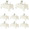 Fitable 8 Pack Ivory Tablecloths 70x108 Inch for 6 Ft Rectangle Tables by Fitable