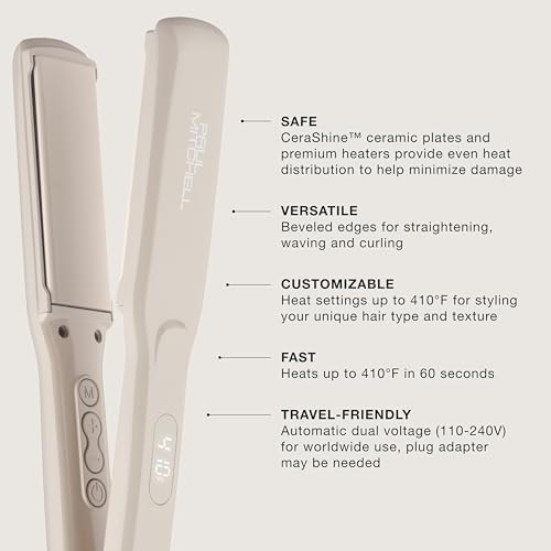 Paul Mitchell Smooth+ Ceramic Flat Iron, Adjustable Heat Settings, for Smoothing + Straightening - Image 2