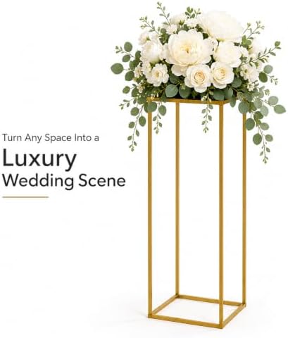 10 Pcs Wedding Centerpieces for Tables, 23.6in Gold Flower Stand for Wedding, Metal Floor Vase Table Centerpieces Column Stand for Party Wedding Birthday Event Home - Image 3