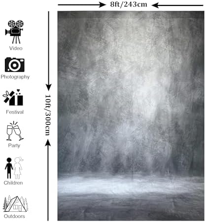 Abstract Photography Backdrop for Photoshoot 8x10ft,Grey,No Stand - Image 4