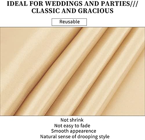 10-Pack Champagne 12 x 108 inches Long Premium Satin Table Runner - Image 4