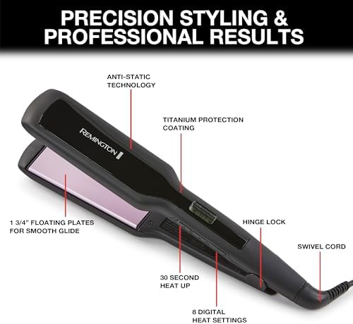 Remington 1 3/4 Inch Flat Iron, Hair Straightener with Anti-Static Tech - Image 2