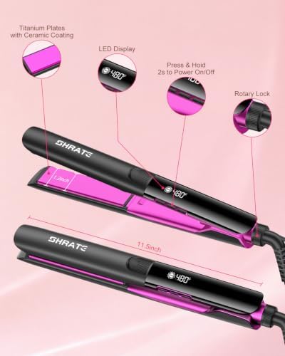 SHRATE Flat Iron Hair Straightener | 2 in 1 Flat Iron and Curler | 1.2 Inch - Image 7